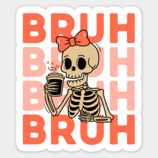 Cute Skeleton Girl Halloween Sticker