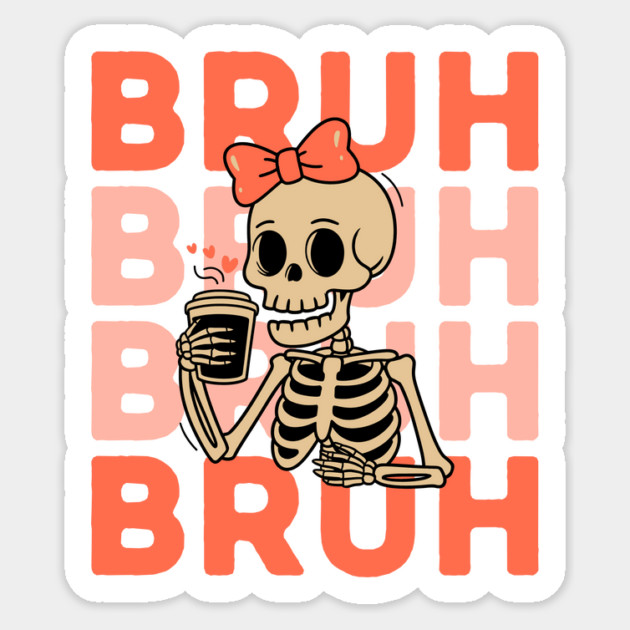 Cute Skeleton Girl Halloween Sticker by The WYLD Tribe