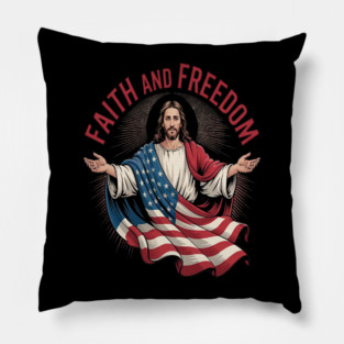 Faith And Freedom Embracing The Spirit Of Liberty Christian Inspiration Pillow