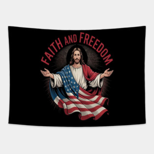 Faith And Freedom Embracing The Spirit Of Liberty Christian Inspiration Tapestry
