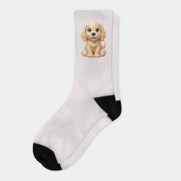 Golden Retriever Cocker Spaniel Mix Sticker – Cute Puppy Art Socks by IamActiveDog