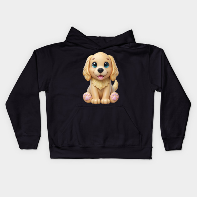 Golden Retriever Cocker Spaniel Mix Sticker – Cute Puppy Art Kids Hoodie by IamActiveDog