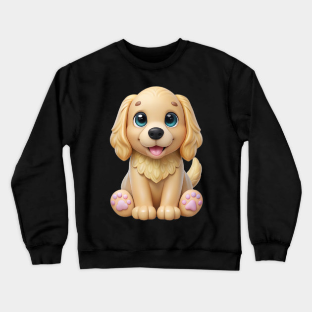 Golden Retriever Cocker Spaniel Mix Sticker – Cute Puppy Art Crewneck Sweatshirt by IamActiveDog