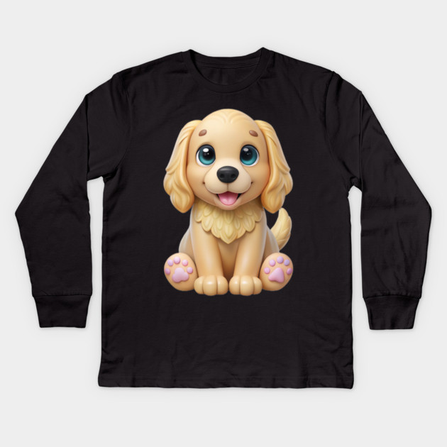 Golden Retriever Cocker Spaniel Mix Sticker – Cute Puppy Art Kids Long Sleeve T-Shirt by IamActiveDog