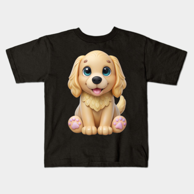 Golden Retriever Cocker Spaniel Mix Sticker – Cute Puppy Art Kids T-Shirt by IamActiveDog