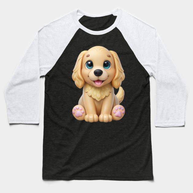Golden Retriever Cocker Spaniel Mix Sticker – Cute Puppy Art Baseball T-Shirt by IamActiveDog