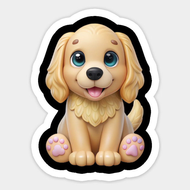 Golden Retriever Cocker Spaniel Mix Sticker – Cute Puppy Art Sticker by IamActiveDog