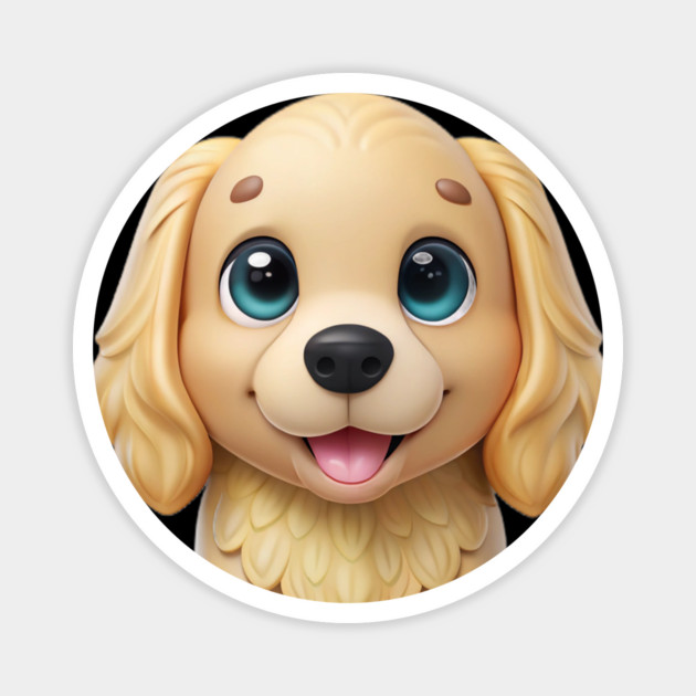 Golden Retriever Cocker Spaniel Mix Sticker – Cute Puppy Art Magnet by IamActiveDog