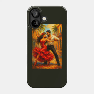 Latin couple dancing oil painting wall art Phone Case