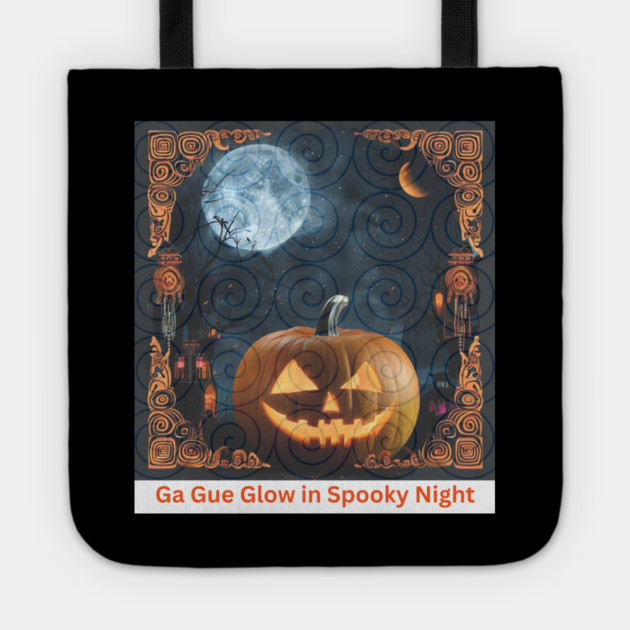 Ga Gue Glow in Spooky Night – Hmong Spiral Spirit Pumpkin Tote by Pimcolle