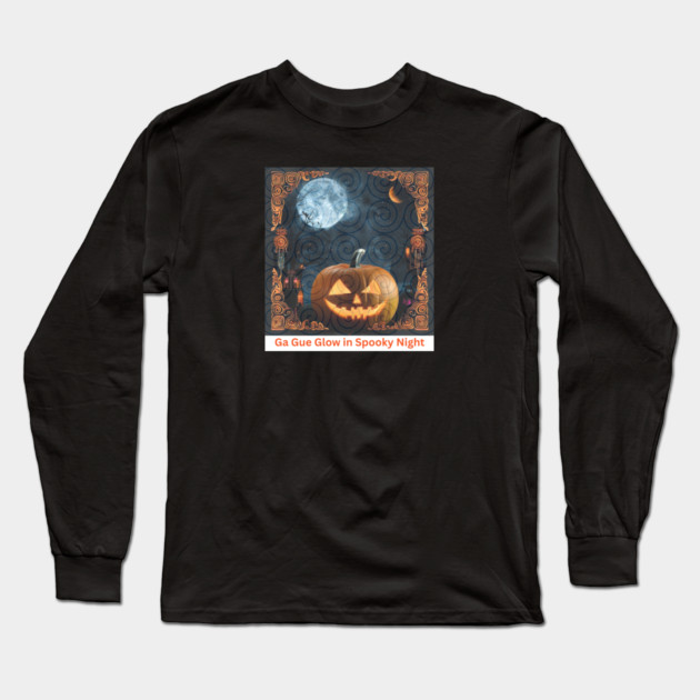 Ga Gue Glow in Spooky Night – Hmong Spiral Spirit Pumpkin Long Sleeve T-Shirt by Pimcolle