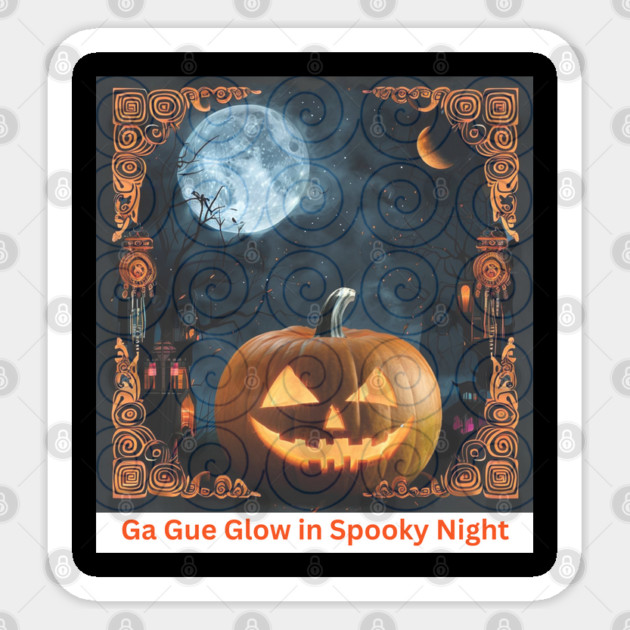 Ga Gue Glow in Spooky Night – Hmong Spiral Spirit Pumpkin Sticker by Pimcolle