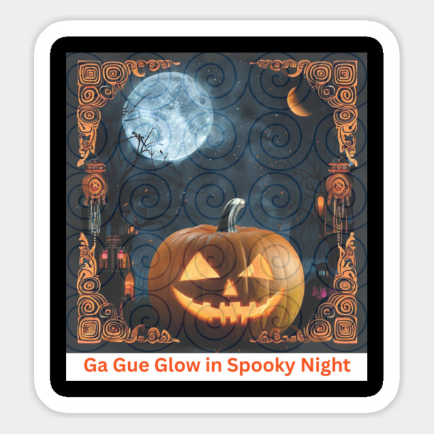 Ga Gue Glow in Spooky Night – Hmong Spiral Spirit Pumpkin Magnet by Pimcolle