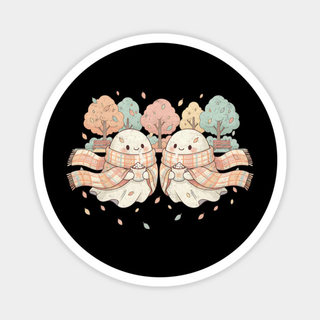 Pumpkin Spice Ghost Duo Magnet by Designed By Marty