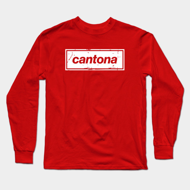 Cantona - The United Football Icon White Long Sleeve T-Shirt by Butter Creative