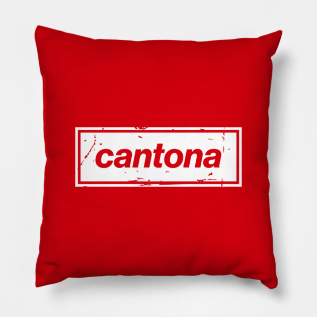 Cantona - The United Football Icon White Pillow by Butter Creative