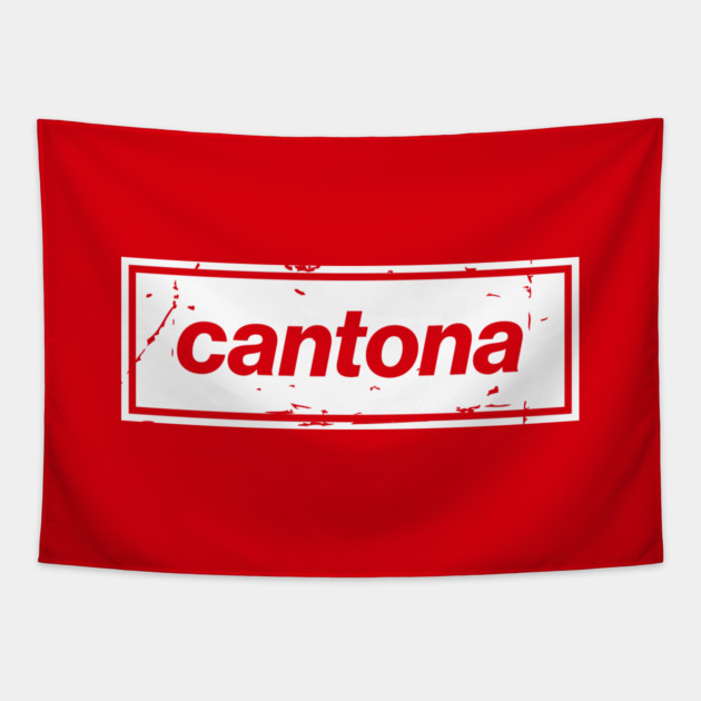 Cantona - The United Football Icon White Tapestry by Butter Creative