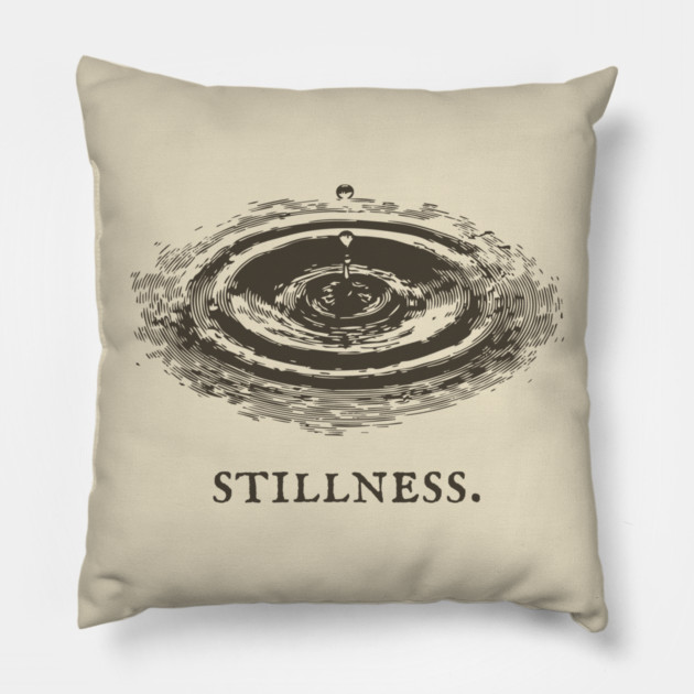 Meditative Stillness Water Ripple Illustration Pillow by TuncGK