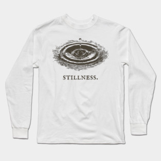 Meditative Stillness Water Ripple Illustration Long Sleeve T-Shirt
