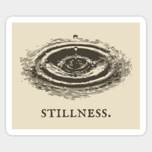 Meditative Stillness Water Ripple Illustration Sticker