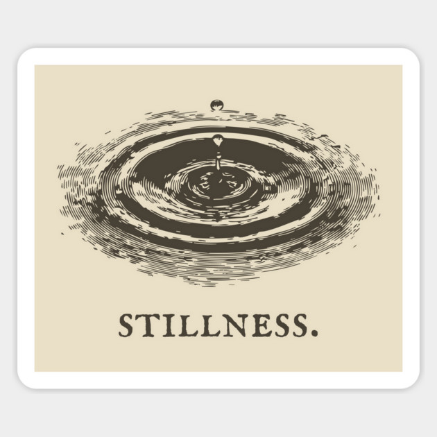 Meditative Stillness Water Ripple Illustration Magnet by TuncGK