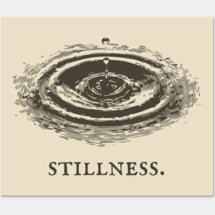 Meditative Stillness Water Ripple Illustration Posters and Art
