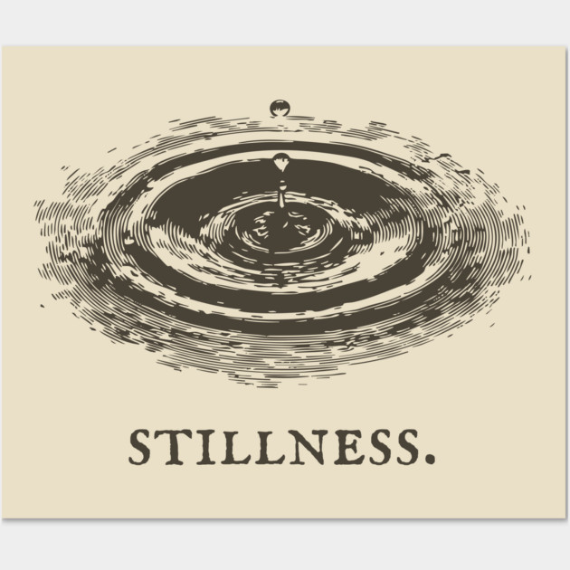 Meditative Stillness Water Ripple Illustration Wall Art by TuncGK