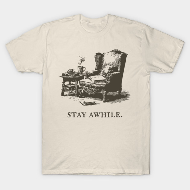 Cozy Reading Nook Invitation to Stay Awhile T-Shirt by TuncGK