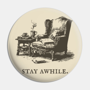 Cozy Reading Nook Invitation to Stay Awhile Pin