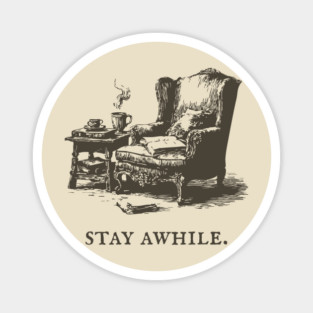 Cozy Reading Nook Invitation to Stay Awhile Magnet