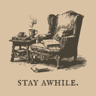Cozy Reading Nook Invitation to Stay Awhile T-Shirt