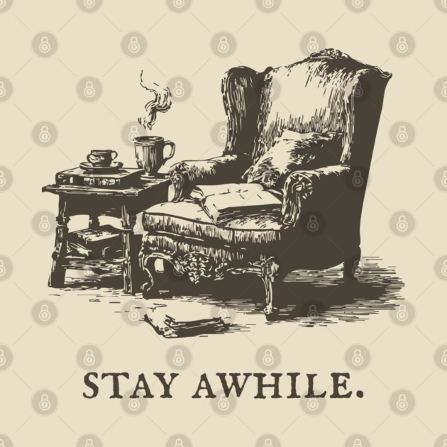 Cozy Reading Nook Invitation to Stay Awhile by TuncGK