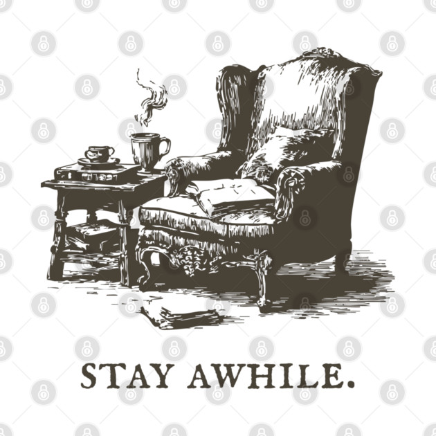 Cozy Reading Nook Invitation to Stay Awhile by TuncGK