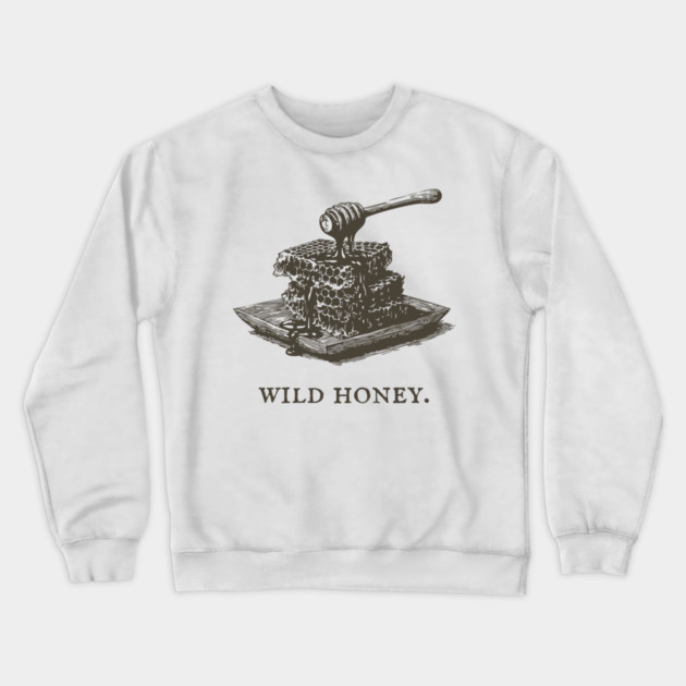 Vintage Wild Honey and Honeycomb Illustration Crewneck Sweatshirt by TuncGK