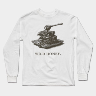 Vintage Wild Honey and Honeycomb Illustration Long Sleeve T-Shirt