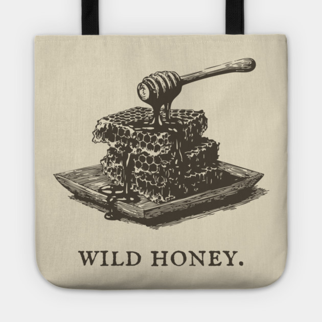 Vintage Wild Honey and Honeycomb Illustration Tote by TuncGK