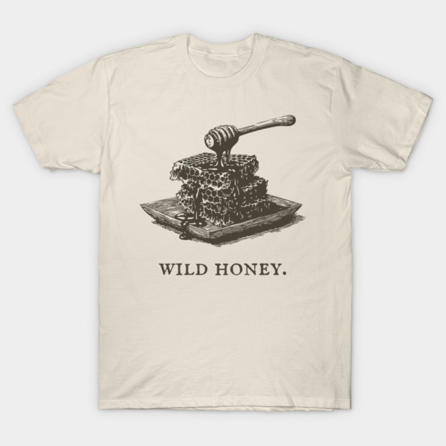 Vintage Wild Honey and Honeycomb Illustration T-Shirt by TuncGK