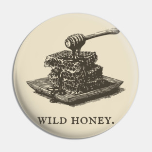 Vintage Wild Honey and Honeycomb Illustration Pin