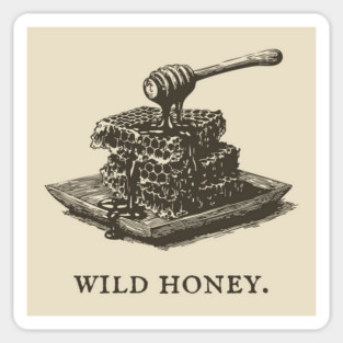 Vintage Wild Honey and Honeycomb Illustration Sticker