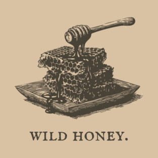 Vintage Wild Honey and Honeycomb Illustration T-Shirt