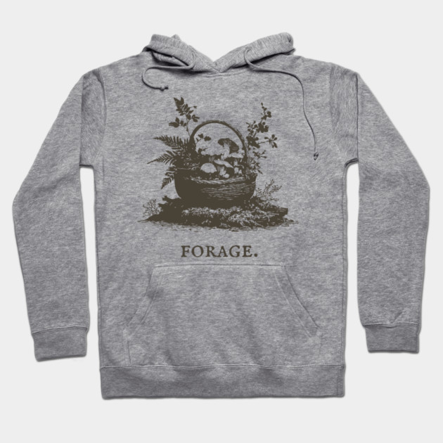 Rustic Forest Foraging Basket Illustration Hoodie by TuncGK
