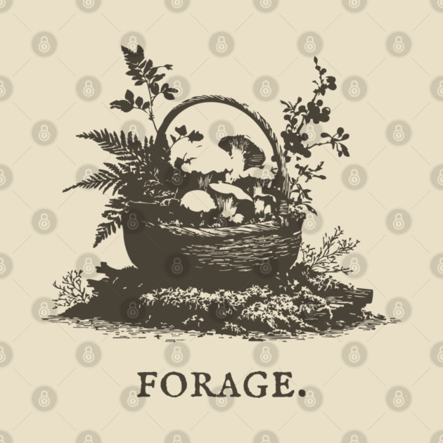 Rustic Forest Foraging Basket Illustration by TuncGK