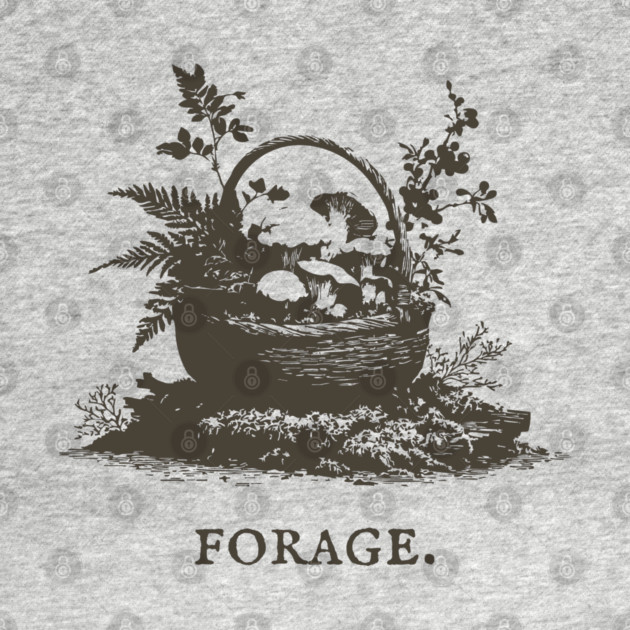 Rustic Forest Foraging Basket Illustration by TuncGK