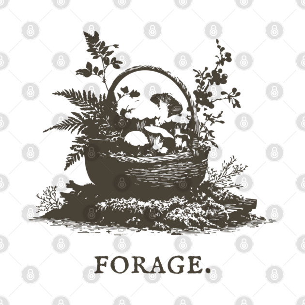 Rustic Forest Foraging Basket Illustration by TuncGK