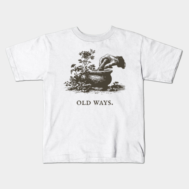 Traditional Mortar and Pestle Old Ways Illustration Kids T-Shirt by TuncGK