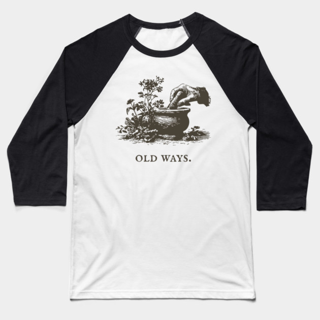 Traditional Mortar and Pestle Old Ways Illustration Baseball T-Shirt by TuncGK