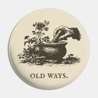 Traditional Mortar and Pestle Old Ways Illustration Pin