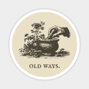 Traditional Mortar and Pestle Old Ways Illustration Magnet