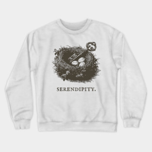 Serendipity Key in a Bird's Nest Illustration Crewneck Sweatshirt