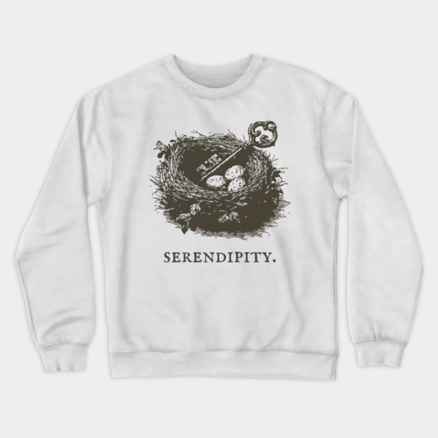 Serendipity Key in a Bird's Nest Illustration Crewneck Sweatshirt by TuncGK